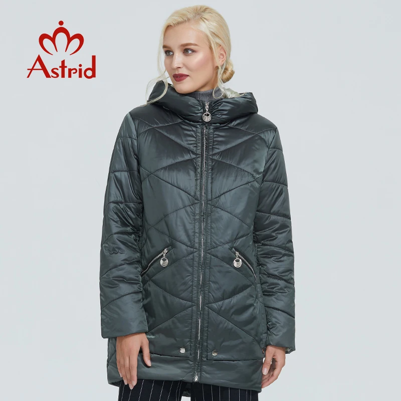 2022 Astrid winter jacket women Contrast color Waterproof fabric with cap design thick cotton clothing warm women parka AM-2090