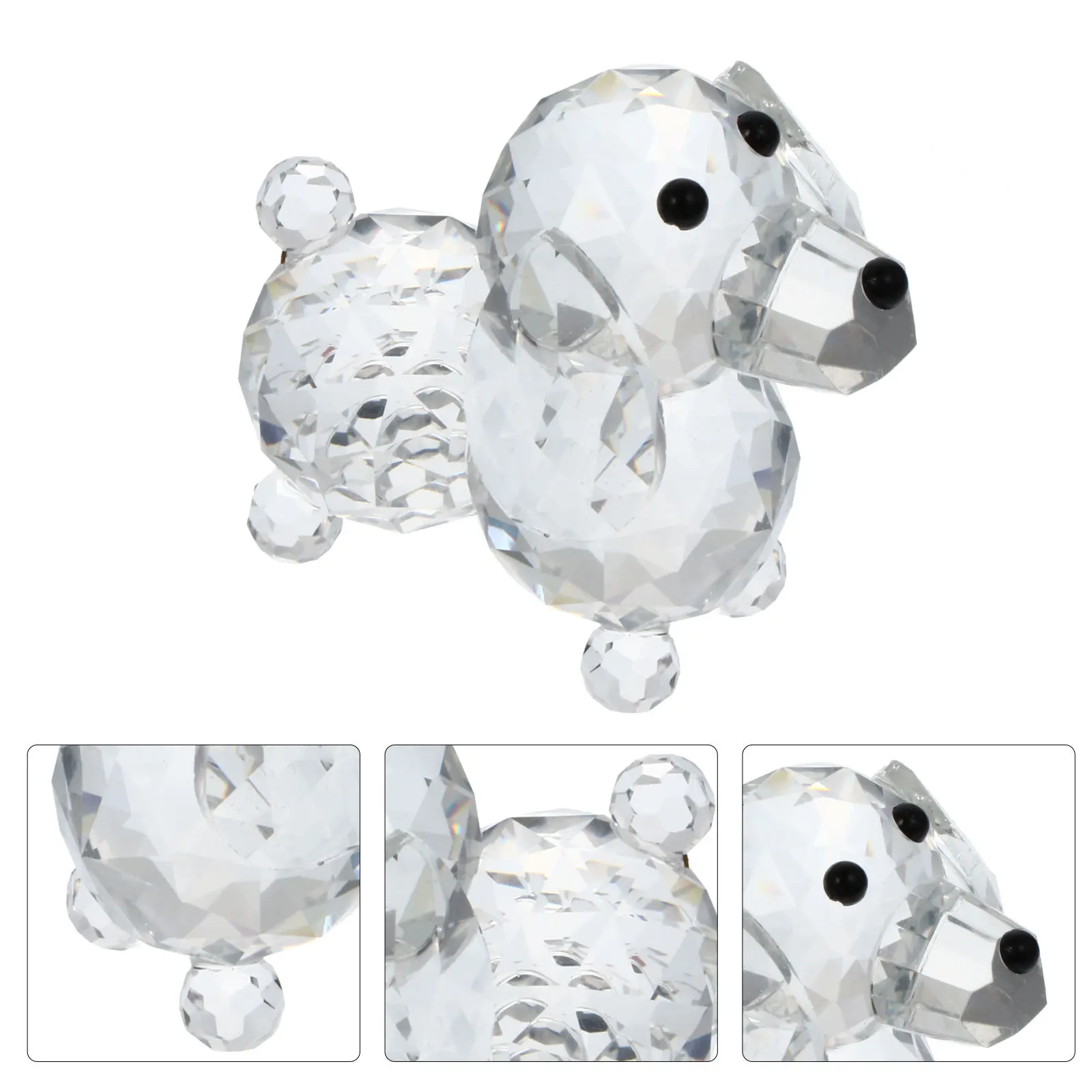 

1Pcs Crystal Dog Craft White Crystal Puppy Indoor Decoration Creative Home Ornament Gift for Year of Dog Celebration