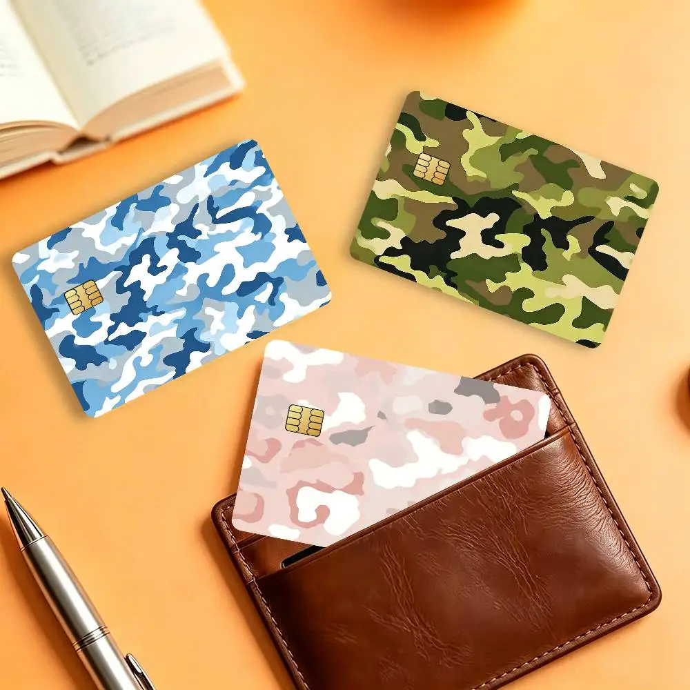 Camo Print Matte Card Stickers For Credit Cards Debit Cards And Transit Cards 4Pcs
