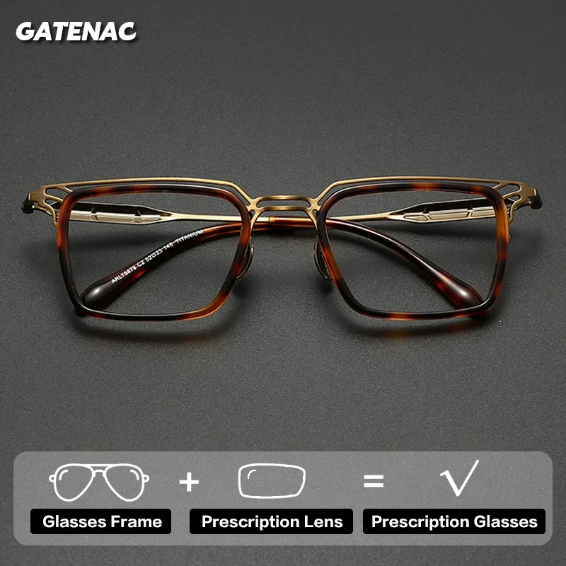 

Очки Gatenac класса люкс из титана, квадратные, фотохромные, с защитой от синего света, для чтения, прогрессивные, для мужчин и женщин