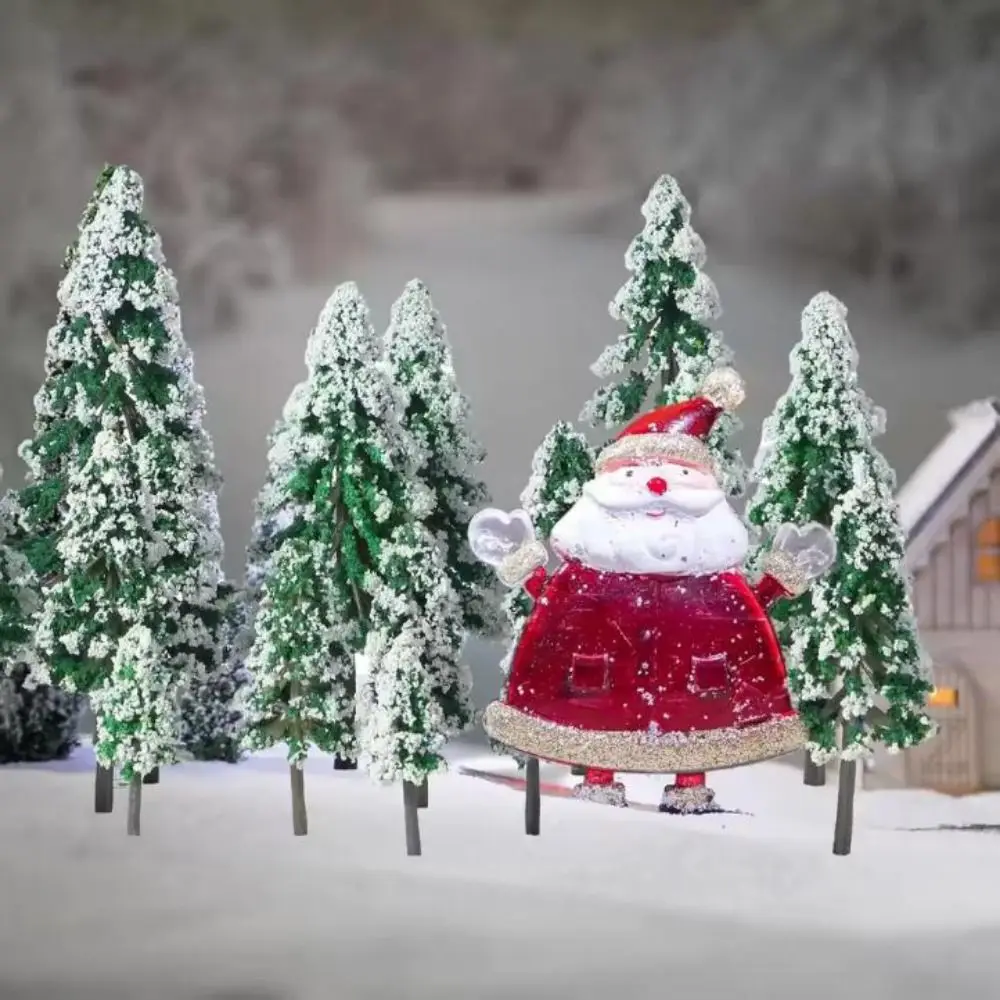 5pcs High Quality Plastic Mini Snow Pine Model Trees Green 6 Sizes Scenery Trees DIY Crafts