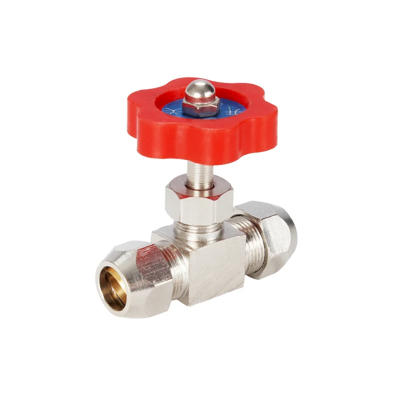 6mm 8mm 10mm 12mm Hole Dia Orange Plastic Handle Metal High Pressure Durable Tube Needle Type Globe Valve