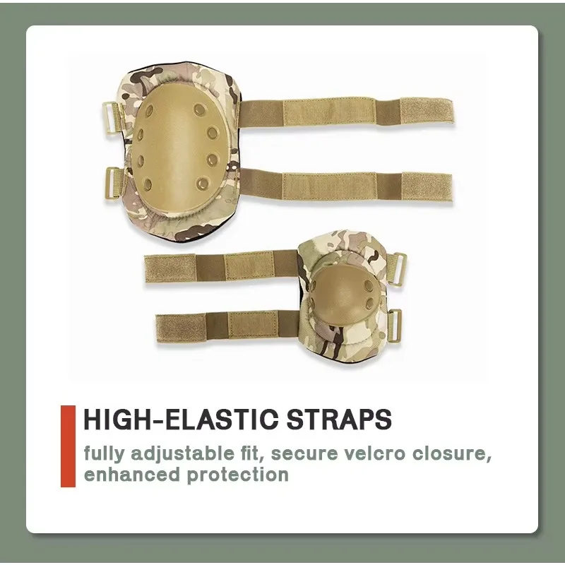 

Tactical Knee & Elbow Pads EVA Foam Cushioning with TPU Shell & Velcro Straps for Hiking