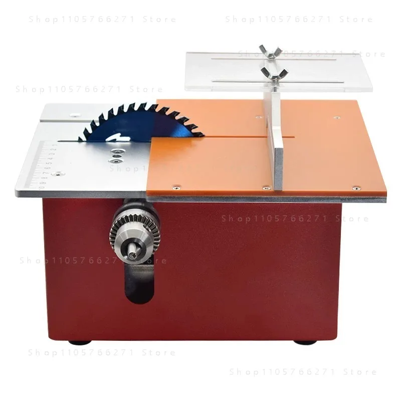 Mini multi-function table saw DIY small electric saw desktop cutting machine mini slotted woodworking sliding table saw