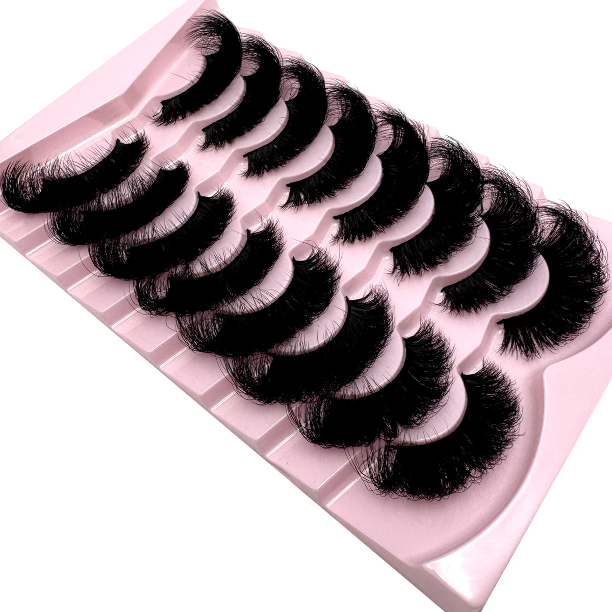 MKYDCG New 8pairs Lashes 3D Mink Eyelashes Thick 8D Fluffy Soft Eyelash Extension Natural False Eyelashes Makeup Mink Eye Lashes