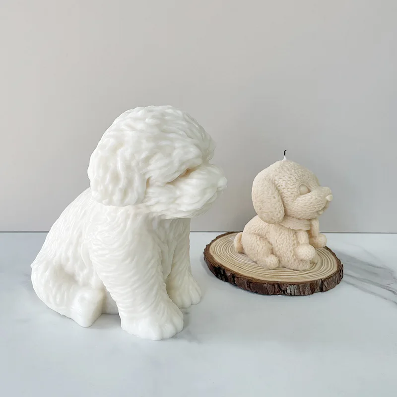 Cute Teddy Dog Candle Silicone Mold For Festive And Romantic Decoration Gypsum form Homemade Handicraft Gift Making Kitchen