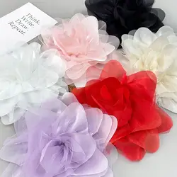 Handmade Flower Brooch Multi-layer Yarn DIY Multi-Layer Floral Brooch 26CM Big Flower Badge Brooches Pin-Up Brooch
