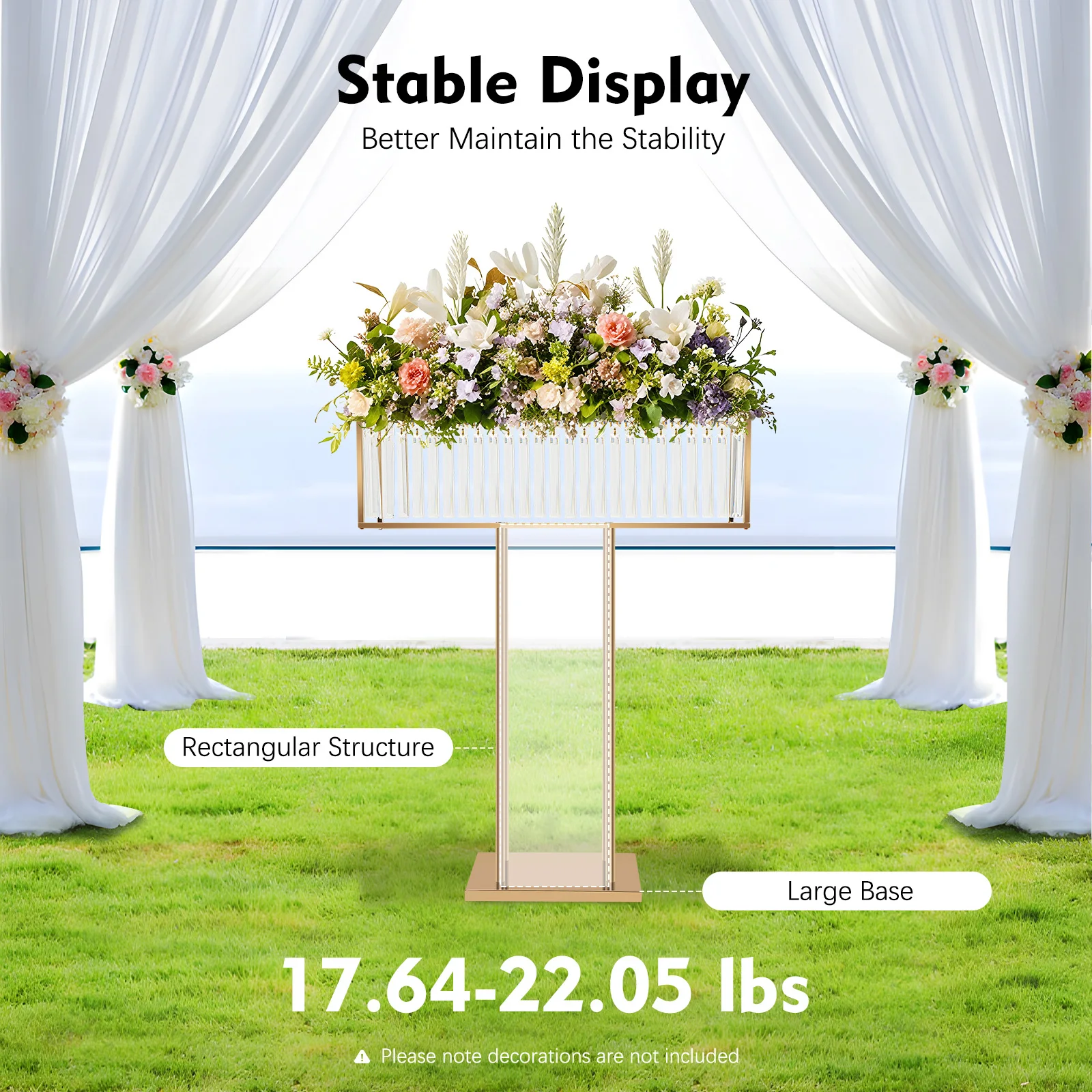 

Vases Wedding Centerpieces for Table, 35.43" Tall Crystal Flowers Stand W/ Stable Base, for Wedding Banquet, Birthday Party