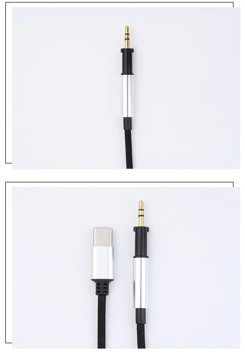 USB Type C to 2.5mm Replacement Nylon Braided Cable Wire Extension Cord for AKG K450 K451 K452 K480 K490 K495 Q460 Headphones