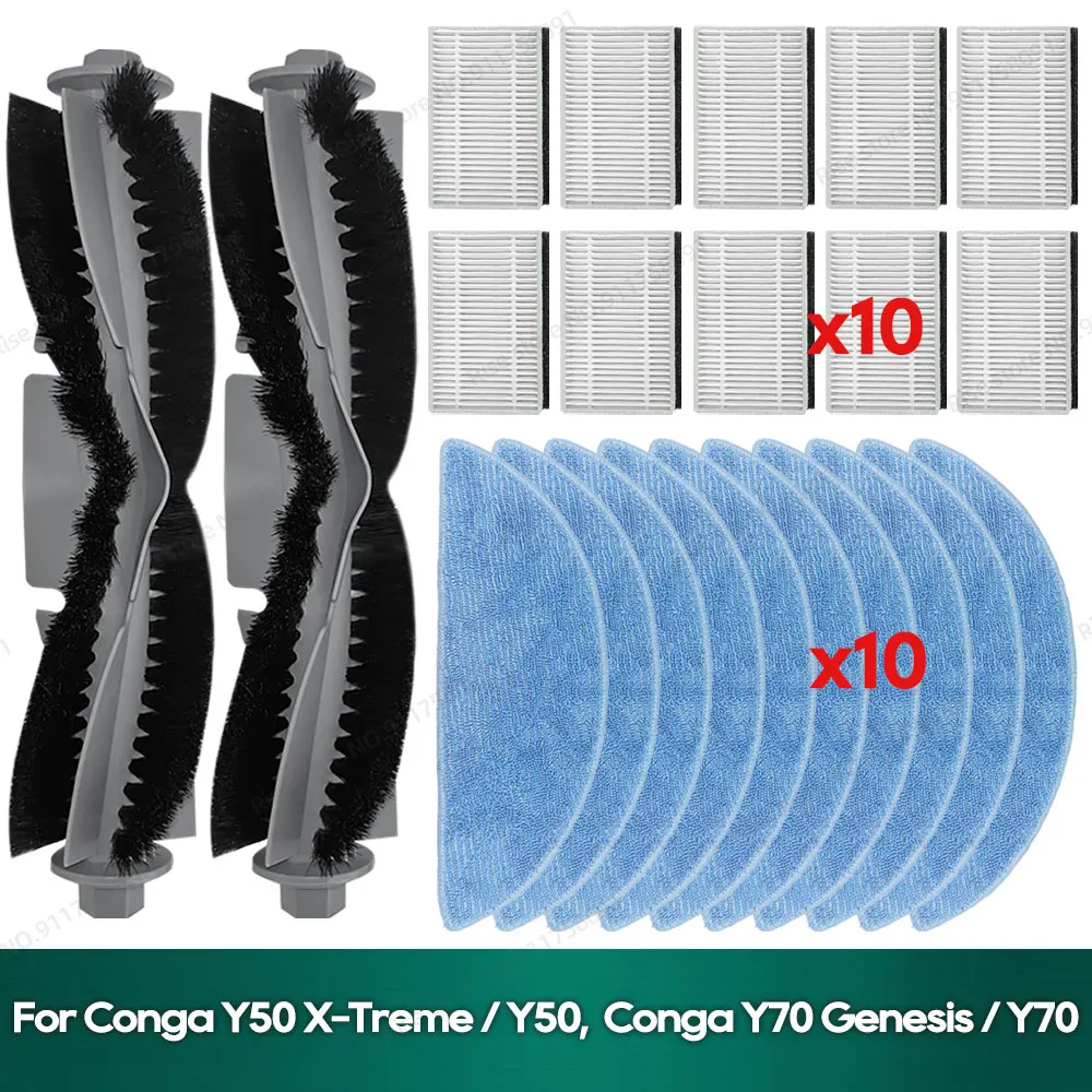 

Compatible for Conga Y50 X-Treme / Y50, Conga Y70 Genesis / Y70 accessories Main Brush Filter Mop Cloth Replacement Parts