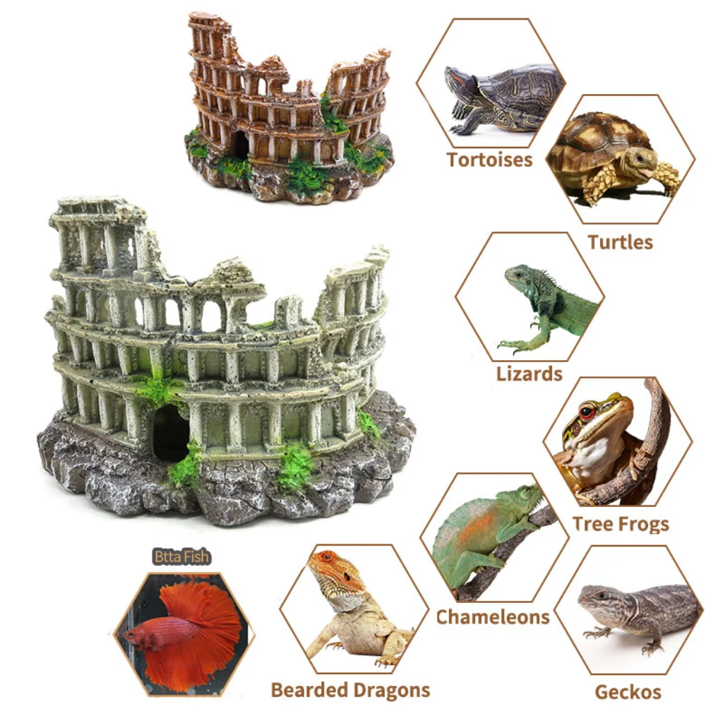 

Fish tank aquarium Creative landscaping Decoration Antique Roman column Relics European castle decorations Castle Roman column