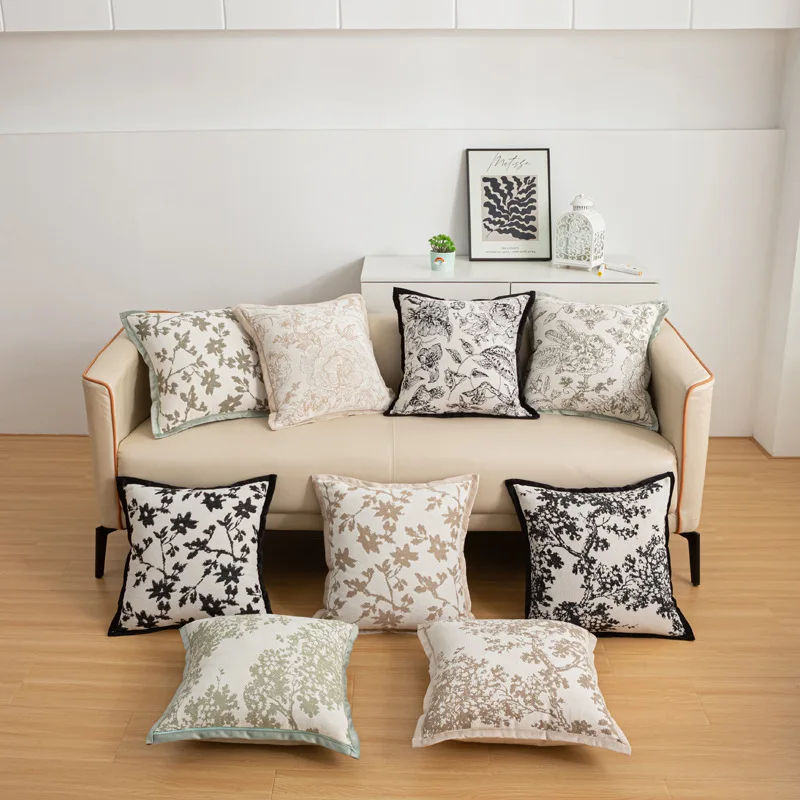 Modern Office Living Room Sofa Pillow Cover High Aesthetic Value Backrest Cushion Home Decorative Polyester Fabric Pillowcase