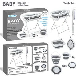 Stoop Free Folding Bathtub Stand Newborn Baby Bath Table Bathtub Set