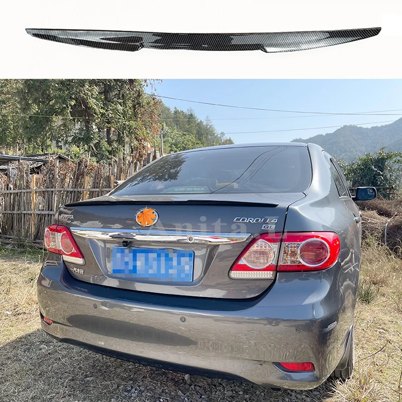 

For Toyota Corolla 2008-2014 Year Sedan Spoiler M4 Style PU Plastic Carbon Look Black Car Rear Wing Body Kit Accessories Styling