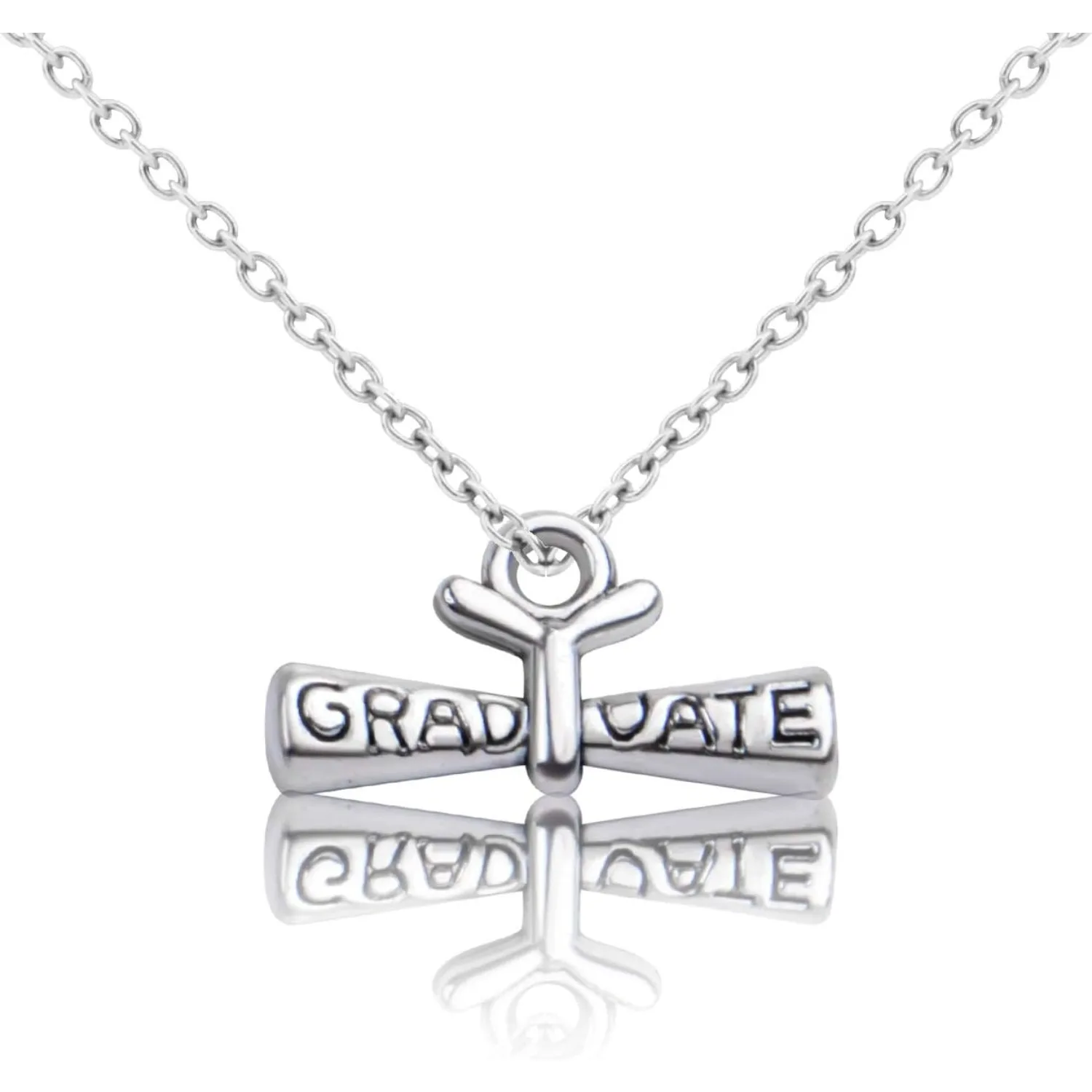 50 قطعة من المعلقات الفضية للتخرج معلقة مع دبلوم لقلادة سلسلة المفاتيح والأساور