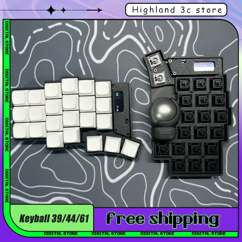 

Keyball 39/44/61 Split Keyboard Kit with Trackball Wireless Split Mechanical Keyboard Kit OLED Screen Support ZMK Customize Gift