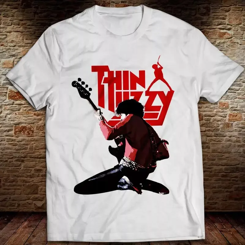 

Редкая тонкая белая хлопковая футболка Lizzy Band для взрослых всех размеров до 4XL