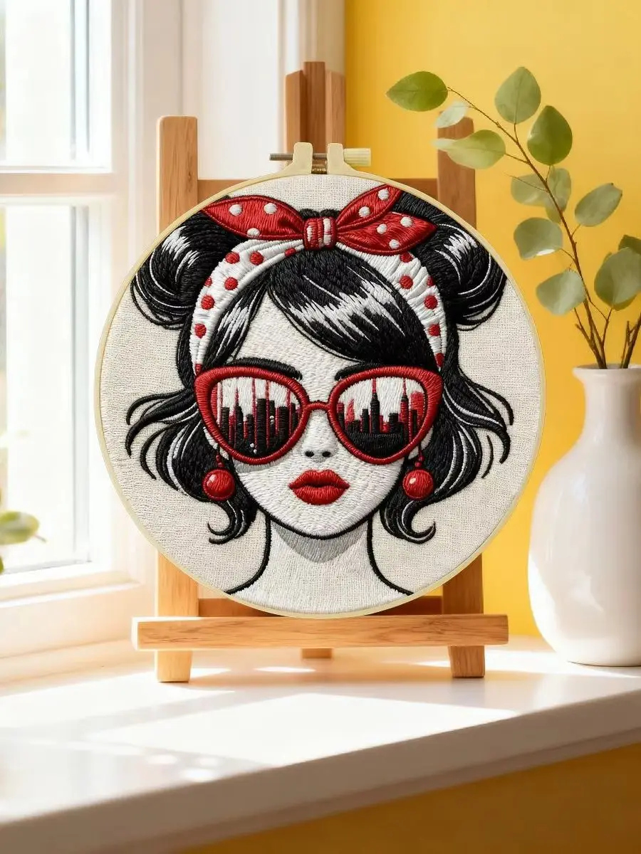 1 Stück 20X20CM/15X15CM 7,87/6,3 Zoll Meerblick Stickerei Starter-Kit DIY-Kit DIY-Stickerei-Set für Anfänger – Detail 6