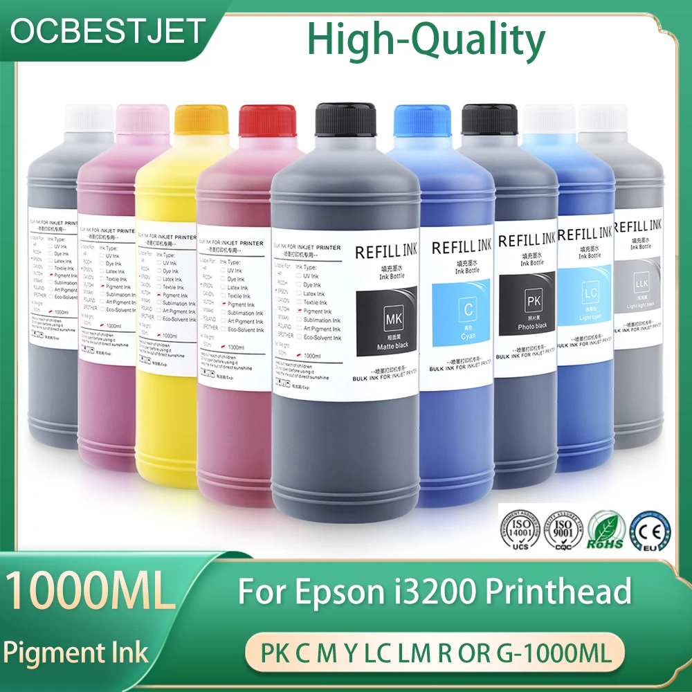 

Чернила на водной основе 1000 мл для печатающей головки Epson I3200, водостойкие, с высокой цветопередачей, не забивают печатающие головки, для DTF-принтеров.