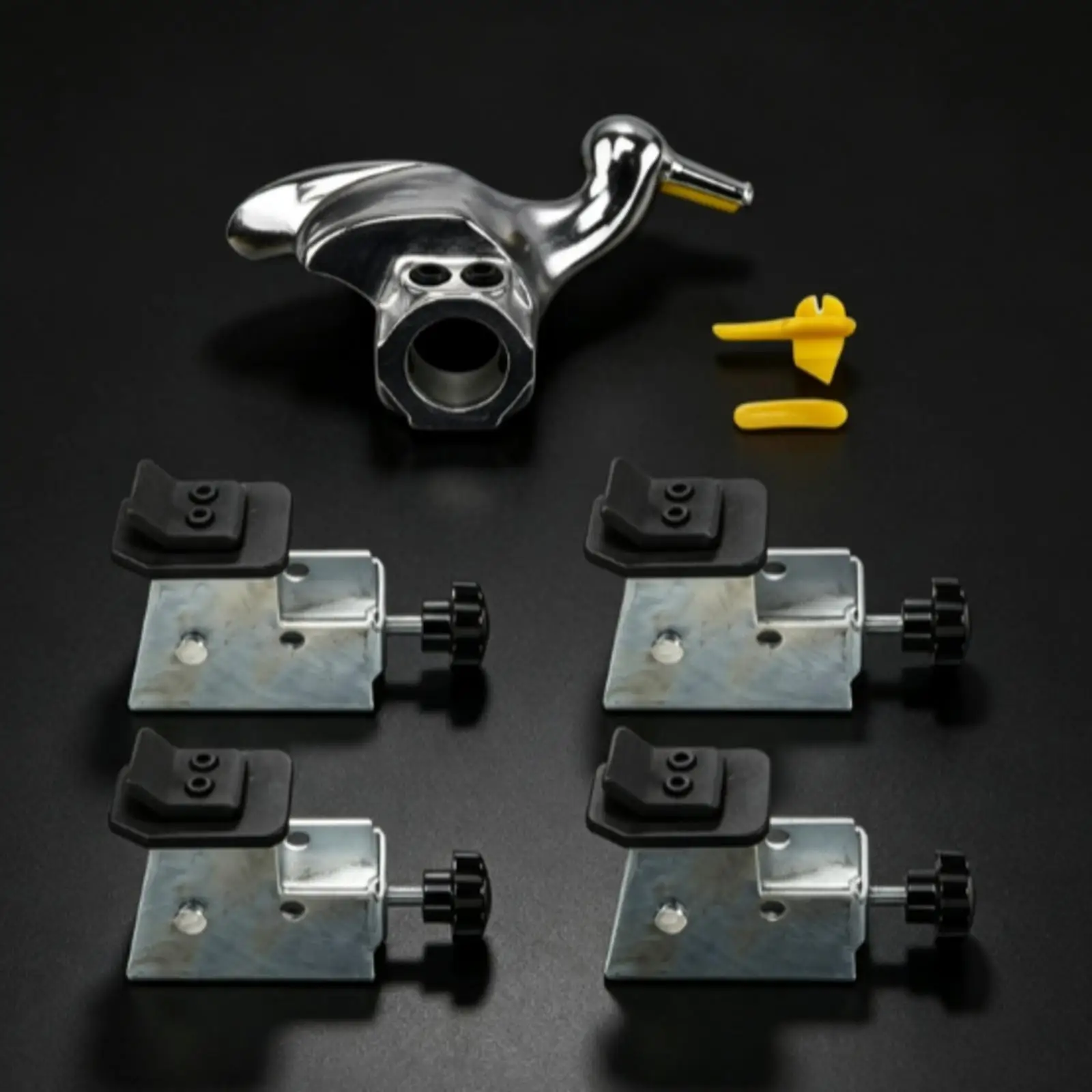Metal Tire Changer Clamp Replacement Kit with Four Black Top Base Clamps for Wheel Service Stand