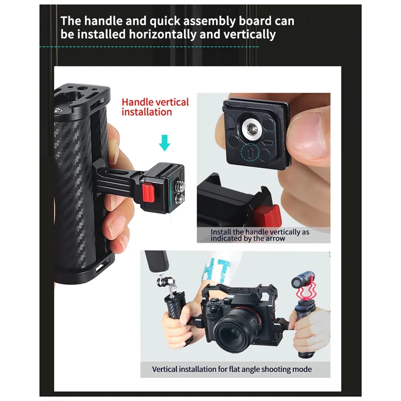 

Professional Quick-Assembly Quick-Disassembly Universal Portable Camera Cage Left Right Grip Handles