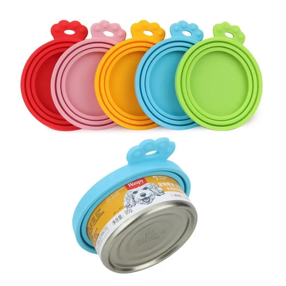 

Pet Canning Lid Cat and Dog Food Fresh Seal Pet Cat Snacks Silicone Canning Lid Cat Feeder