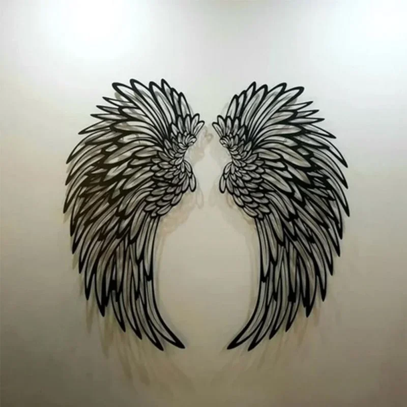 1 Pair Angel Wings Metal Wall Art With Led Lights Angel Wing Wall Art Sculpture Angel Feather Wings Photography Art Sculpture