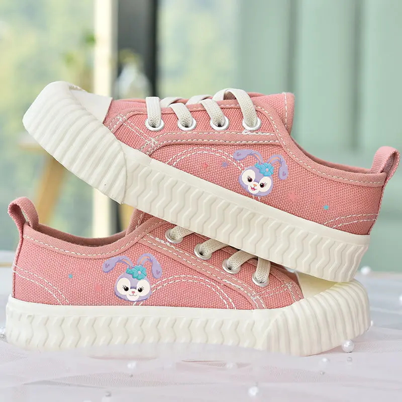 

Disney Girls' Canvas Casual Shoes Cartoon Shoes Children's Soft Sole StellaLou White Pink Yellow Shoes Flats Size 23-36
