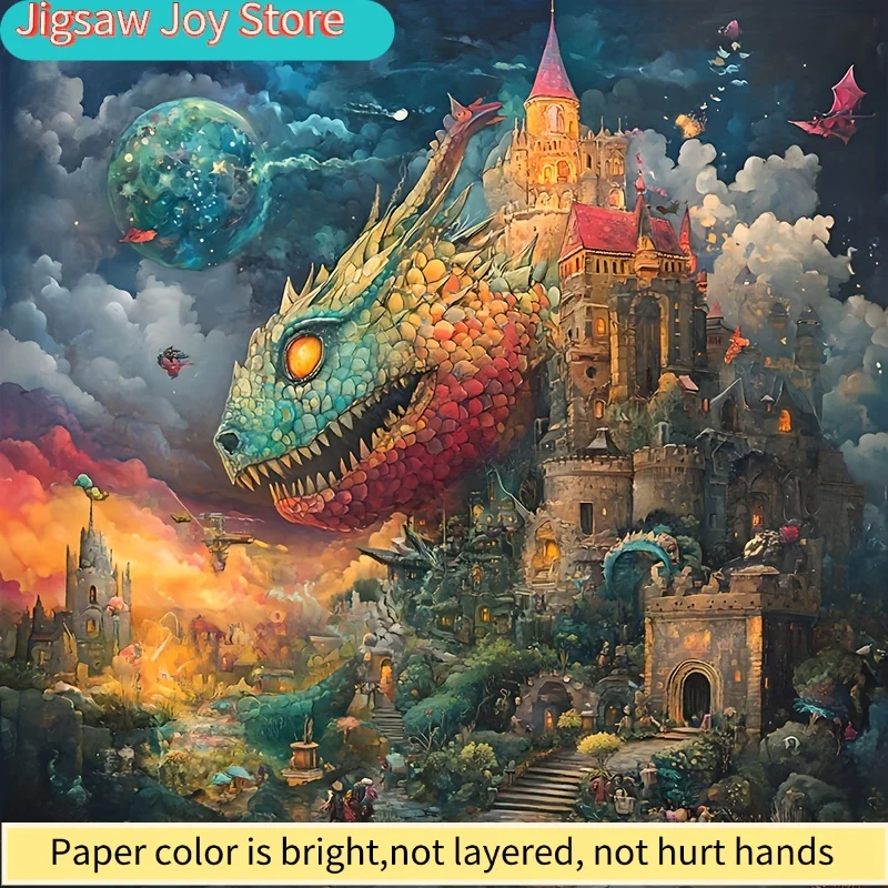 Micro Puzzle Mini Size Jigsaw 1000pcs LizardCastle Art Fantasy - Premium Thick Cardboard, Home Decor 38x38cm