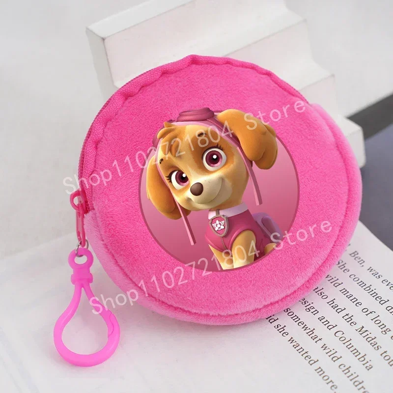 PAW Patrol Coin Purse Cute Cartoon Printed Circular Wallet Anime Fashion Packet Kawaii Plush Festival Party Gifts for Children