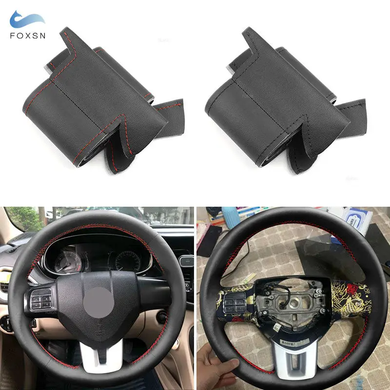 

For Fiat Viaggio 2012 2013 2014 2015 Hand-Stitched Car Accessories Interior Steering Wheel Cover Microfiber Leather Decor Trim