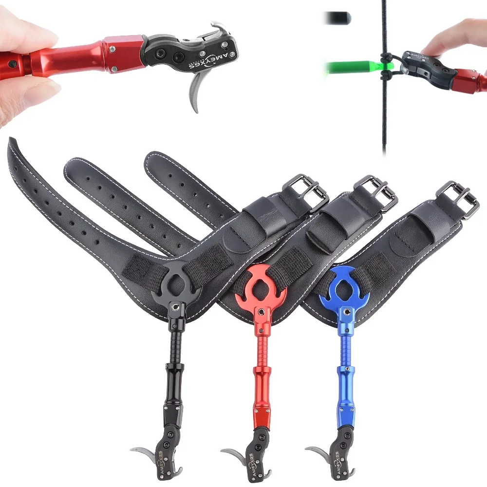 

Compound Bow Release Aid Bow Archery Hunting Target Shooting Thumb Trigger 360° Caliper Wristband Release Adjustable Sensitivity