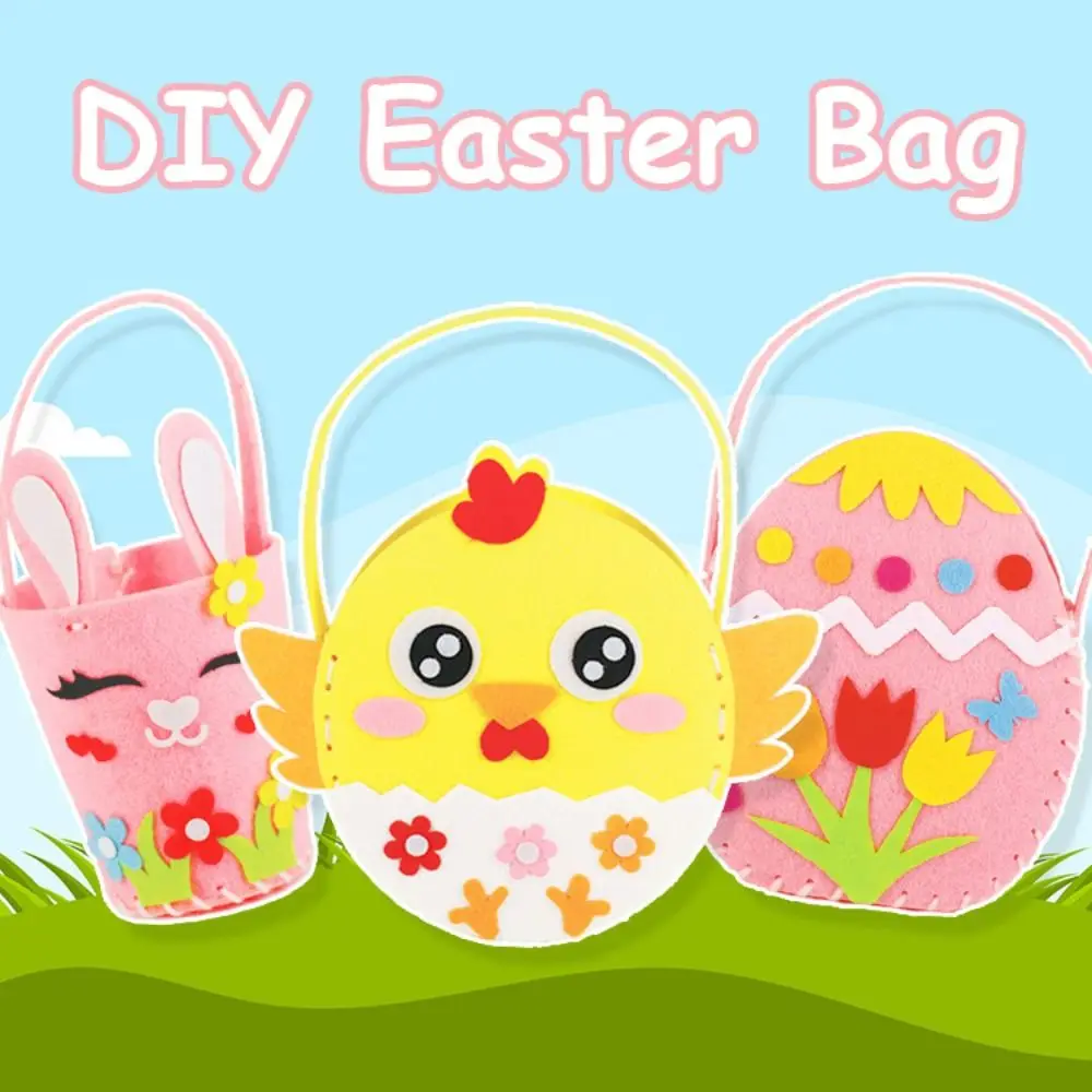 

DIY Easter Bag Easter Rabbit Bag Toy Painted Eggshell Handbag Non-woven Fabric Easter Egg Easter Bunny Chick House Decoracion