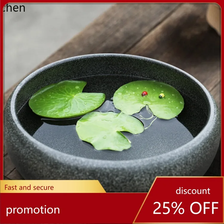 

YFY ceramic fish tank - small home desktop eco aquarium for fish, water lily, and ornamental fish like loaches and dwarf