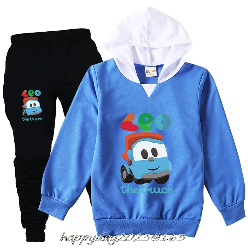 Brand Teen Kids Clothes Baby Boys Leo The Truck Tv Show Tracksuit Tops Pants 2PCS Children Boy Spring Cotton Print Outfits Set