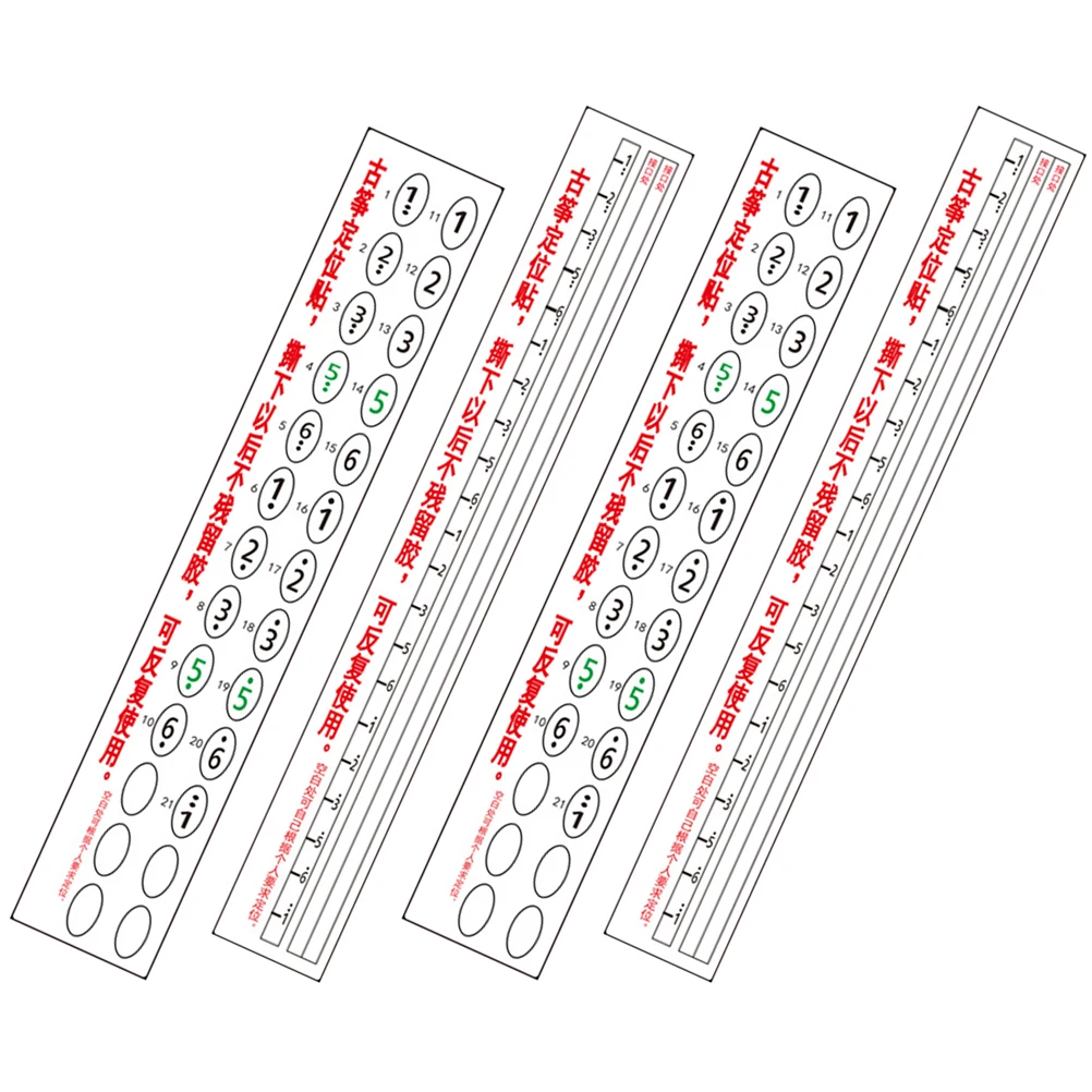

4 Sheets Guzheng Scale Sticker Stickers for Kids Music Notes Decals Musical Child