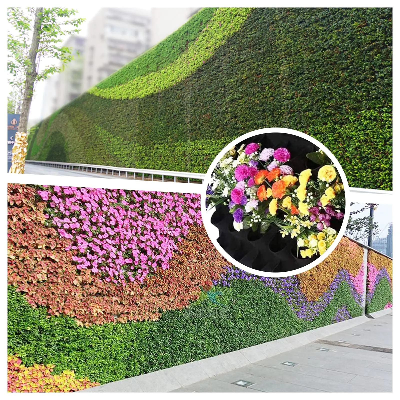 64 Pockets  Hanging Planter Bags, Wall Mounted Planting Grow Bags For Garden Outdoor Indoor Gardening Greening Flower Container