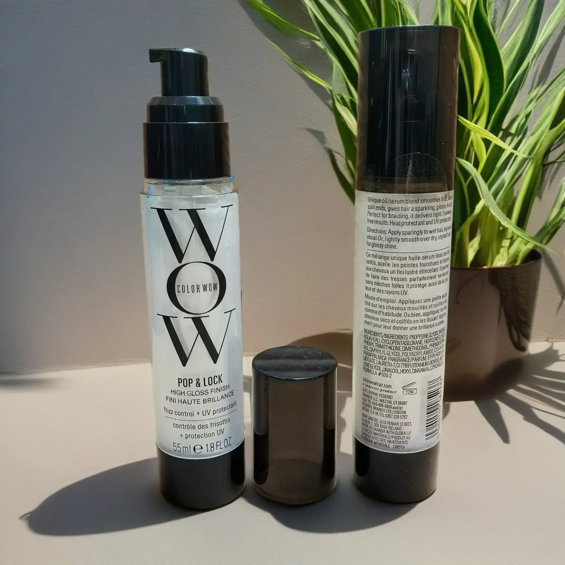

Wow High Gloss Hair 55ml Pop + Lock Anti-frizz Care Gloss Essence Cream Styling Natural and Soft Lotion