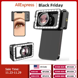 APEXEL New Upgraded HD 15x Super macro lens With LED Fill Light Universal Clamp Micro Lenses for iPhone Samsung all Smartphones