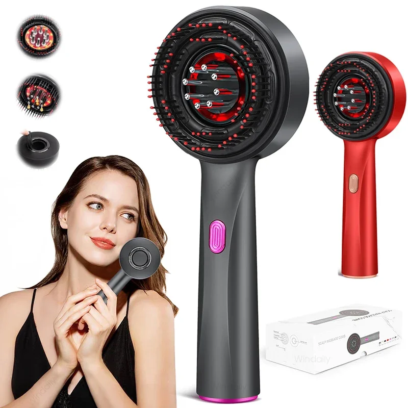 

Emeka Red Light Therapy Head Massage Comb Hair Oil Applicator Waterproof Hair Growth Vibration Electric Scalp Massager Brush