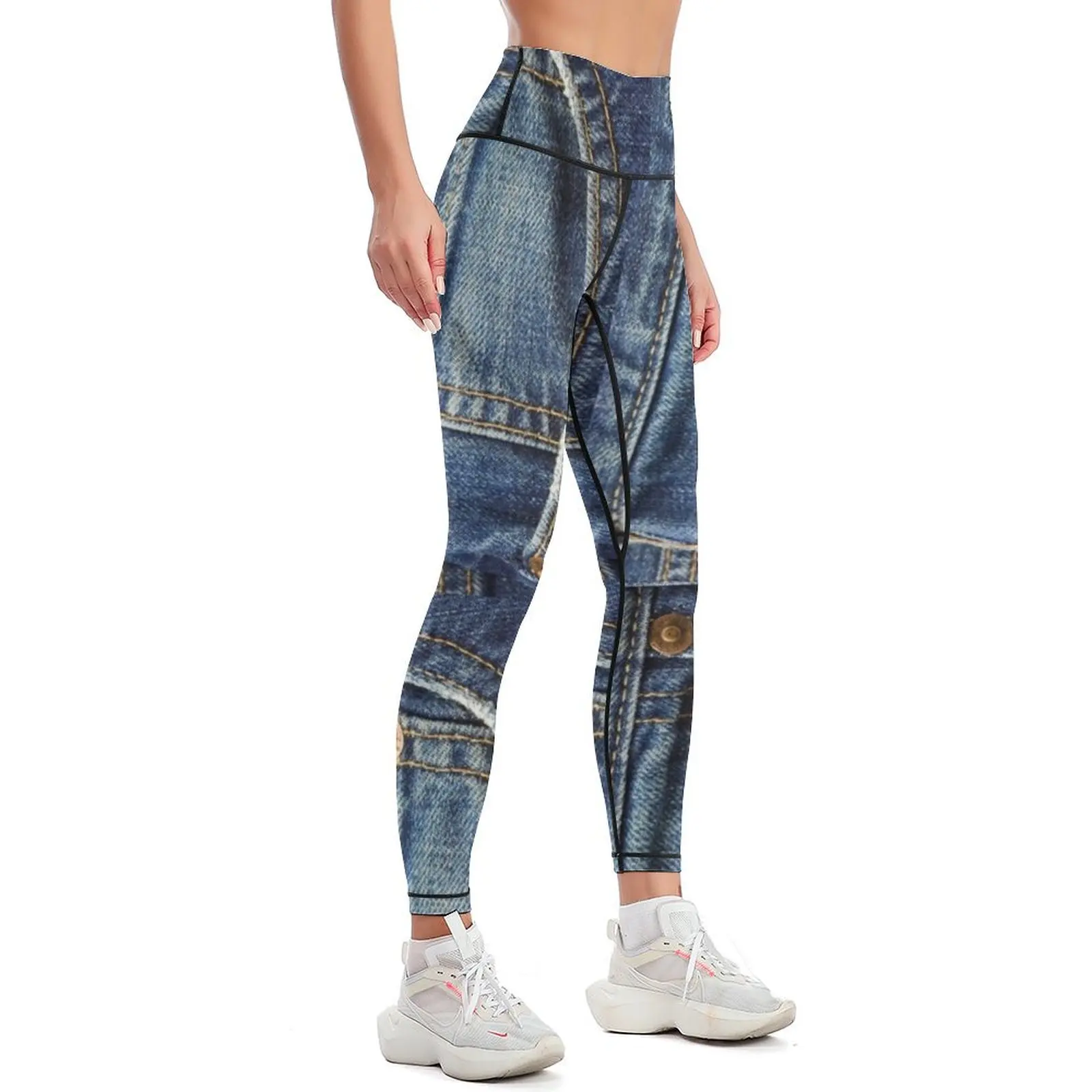 blue jean pocket Leggings for girls Women's fitness Womens Leggings