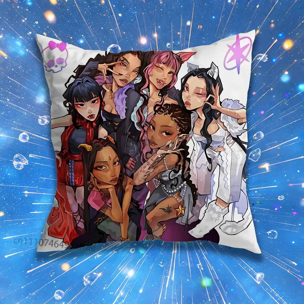 Girl Group K-Katseye Pillow for Sofa Seat Chair Decorative/Modern Home Decor Print Throw Cushion
