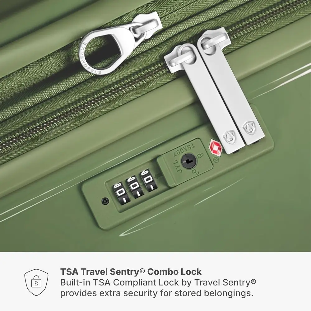 Edinburgh II 21 Green Hardshell Spinner Luggage with TSA Lock for Carry-On