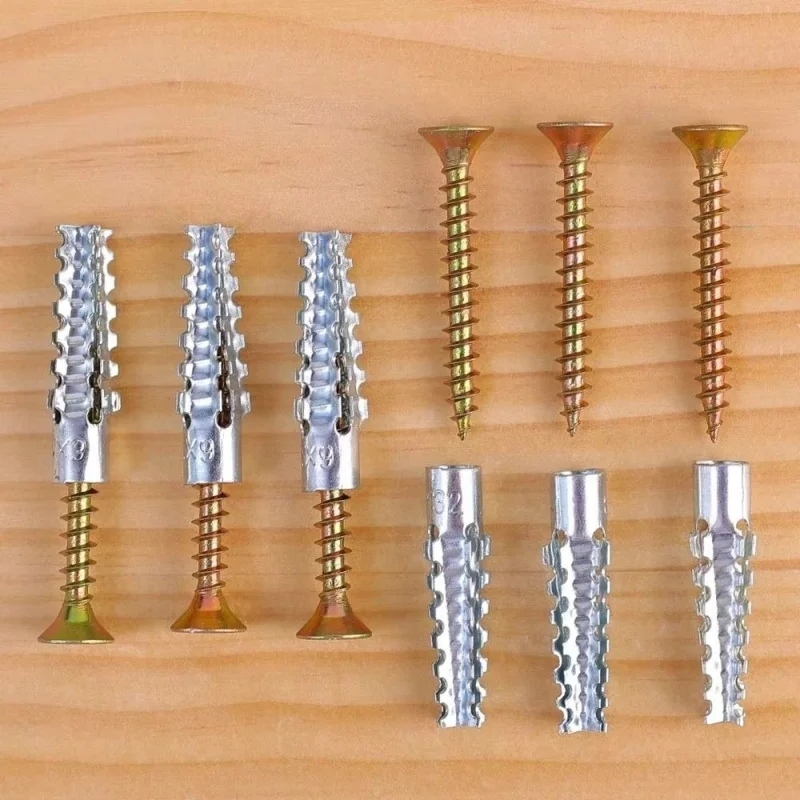 Hollow Wall Anchors Fastener Kit 50-200PCS, Metal Expansion Screws Self Tapping Screws Drilling Plug Bolt