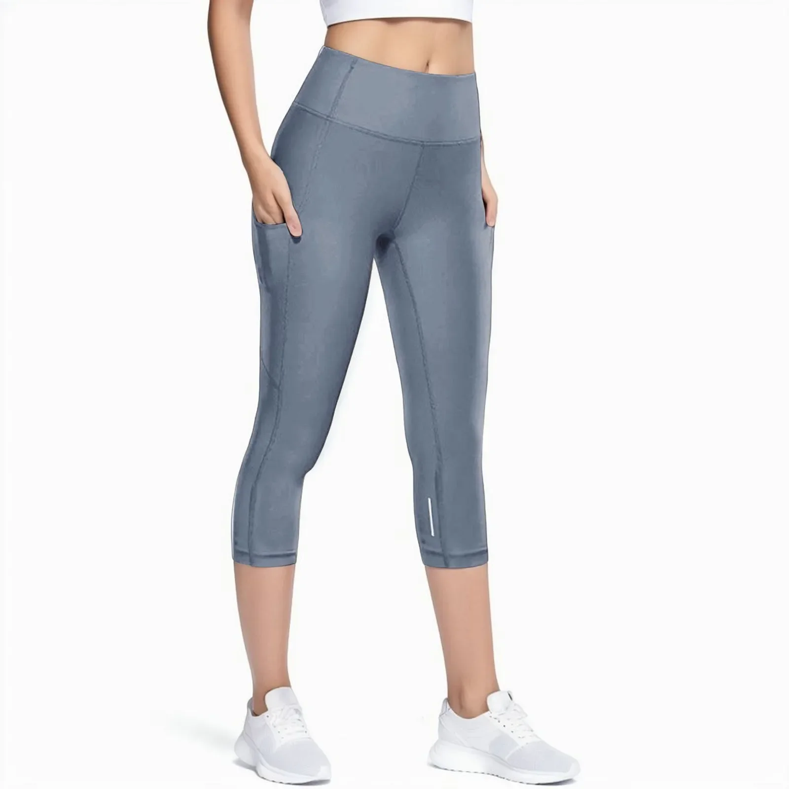 Splicing Capris Leggings Fitness Women's High Waist Push Up Yoga Pants Gym Workout Breathable Jogging Cycling Tights Sportswear