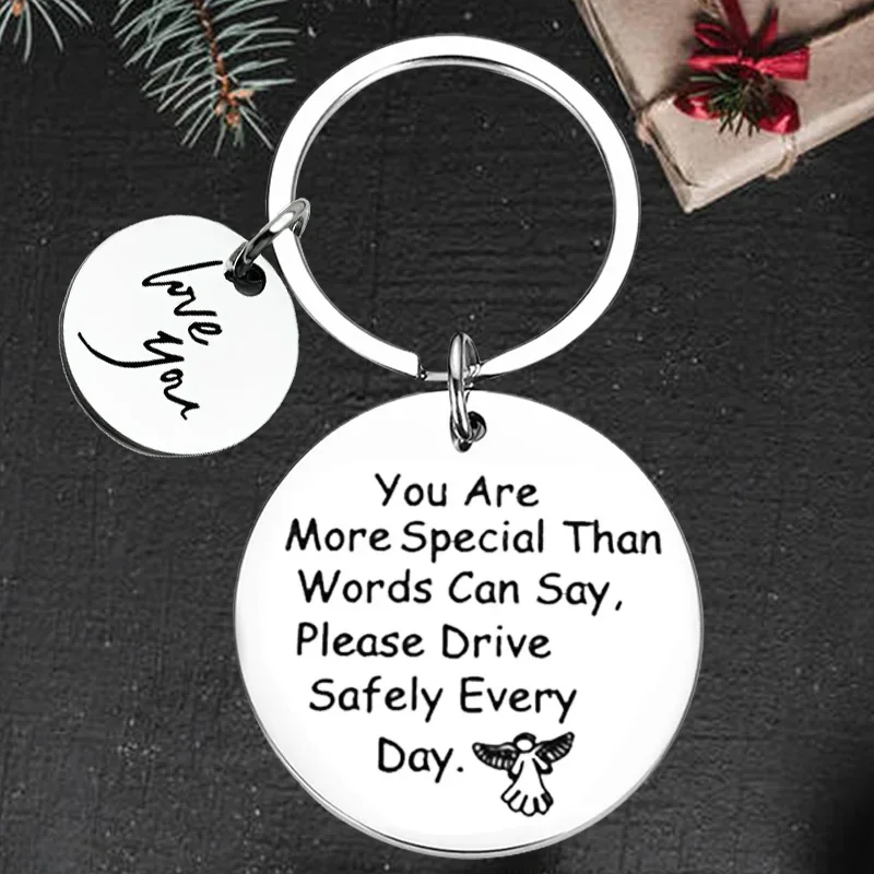 

Cute Guardian Angel Protect Keychain Pendant drive safe i love you Key Chains