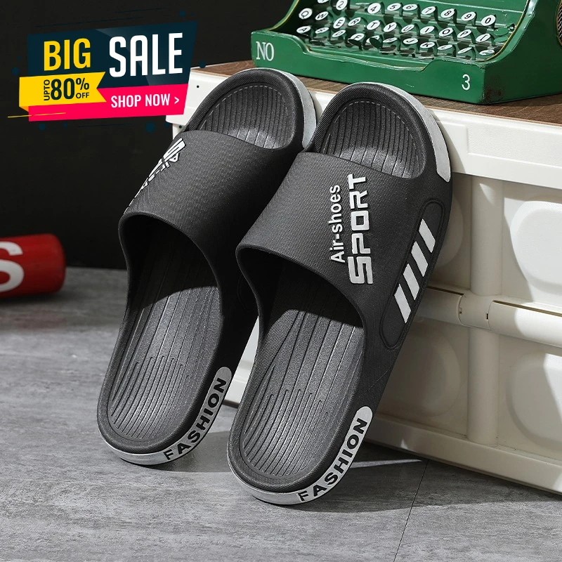 

Big Size 48-49 Men Slippers Summer Flat Sole Home Slippers For Women Man Open Toe Trend Slides Couple Light Beach Shoes Sandals