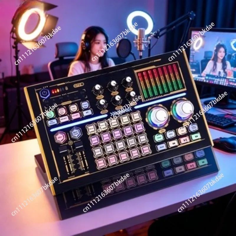 

GAX-N8 Professional Recording Soundcard PC Mobile Phone Live Broadcast Sound Card Mixer Set Support 48V Mic PhPodcast Equipment