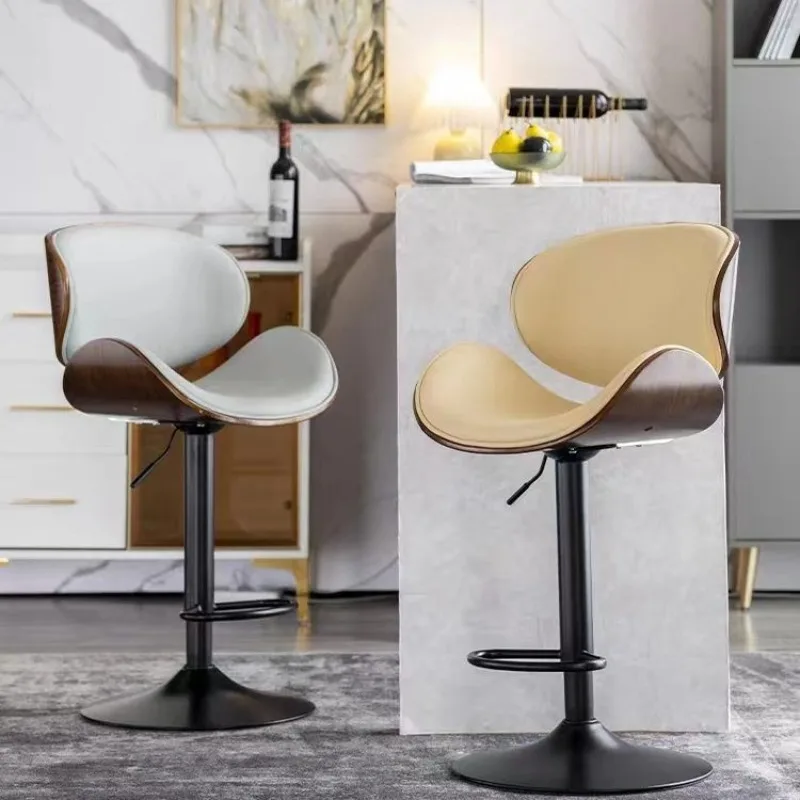 

For Home Bar Cashier Counter Bar Chair Modern Minimalist Light Luxury Adjustable Height Bar Stool with Backrest