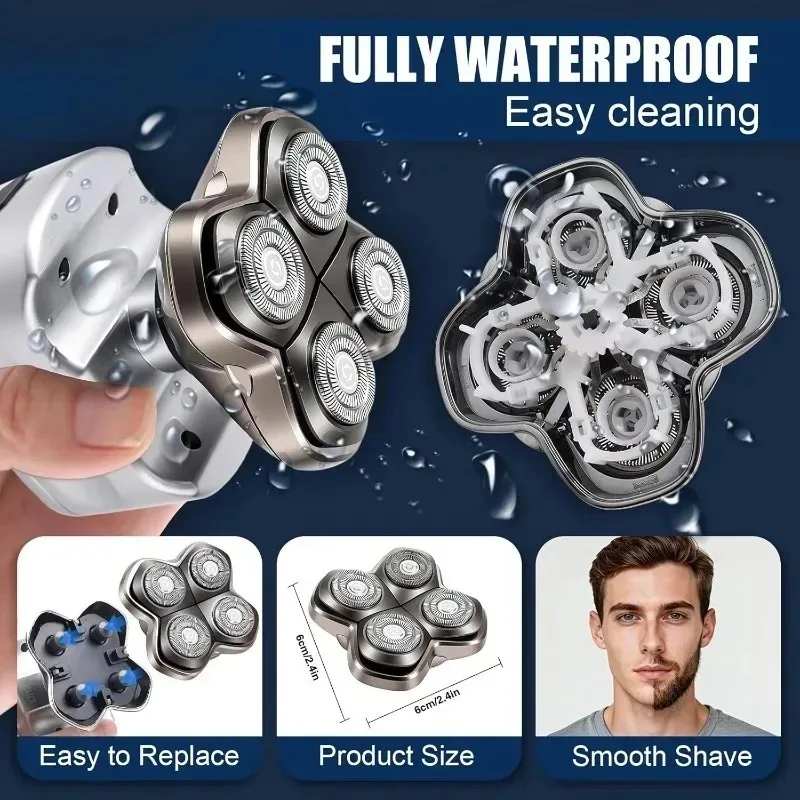 Pro4 Head Replacement Blade Compatible with Skull Pitbull/Butterfly Kiss Pro/Palm Shavers Wet&Dry Washable Electric Shaver Head